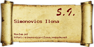 Simonovics Ilona névjegykártya